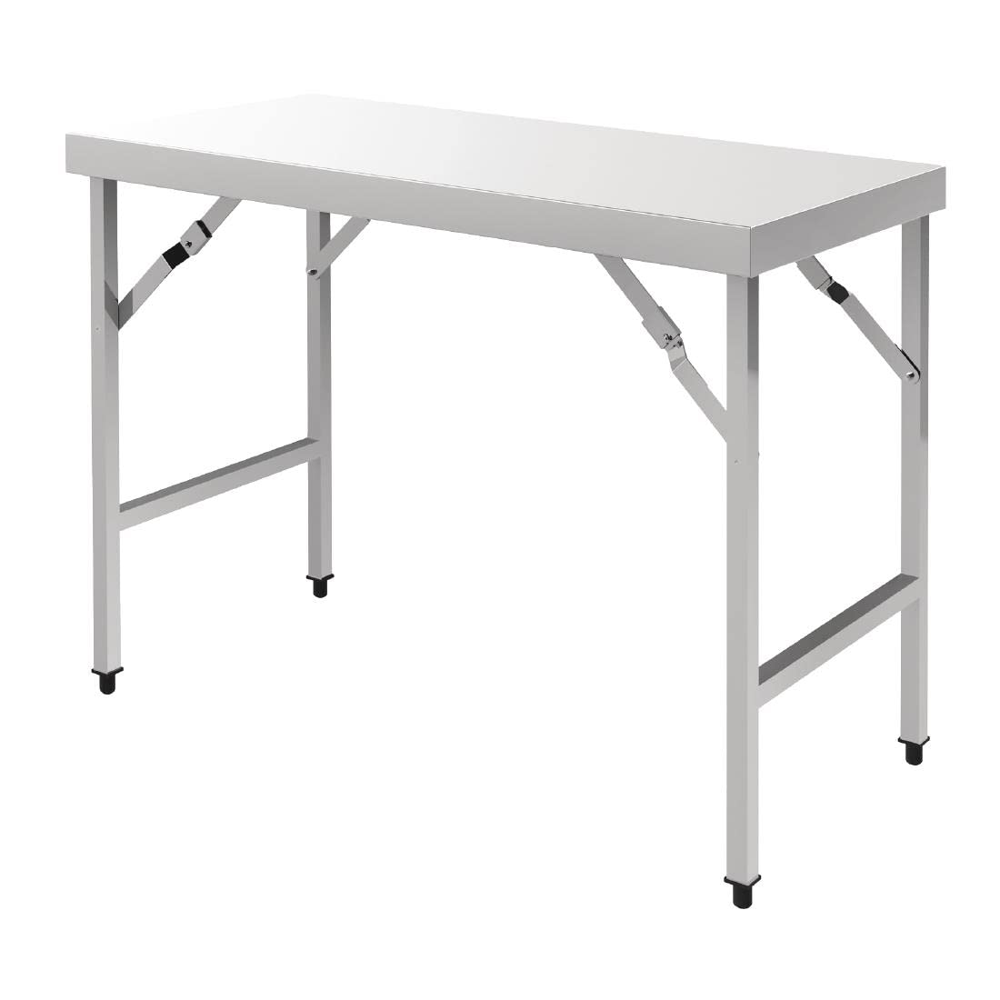 Vogue Edelstahl-Klapptisch 1200 mm, Tisch aus poliertem Edelstahl, Größe: 900 (H) x 1200 (B) x 600 (T) mm, Verwendung im Innen- und Außenbereich, CB905