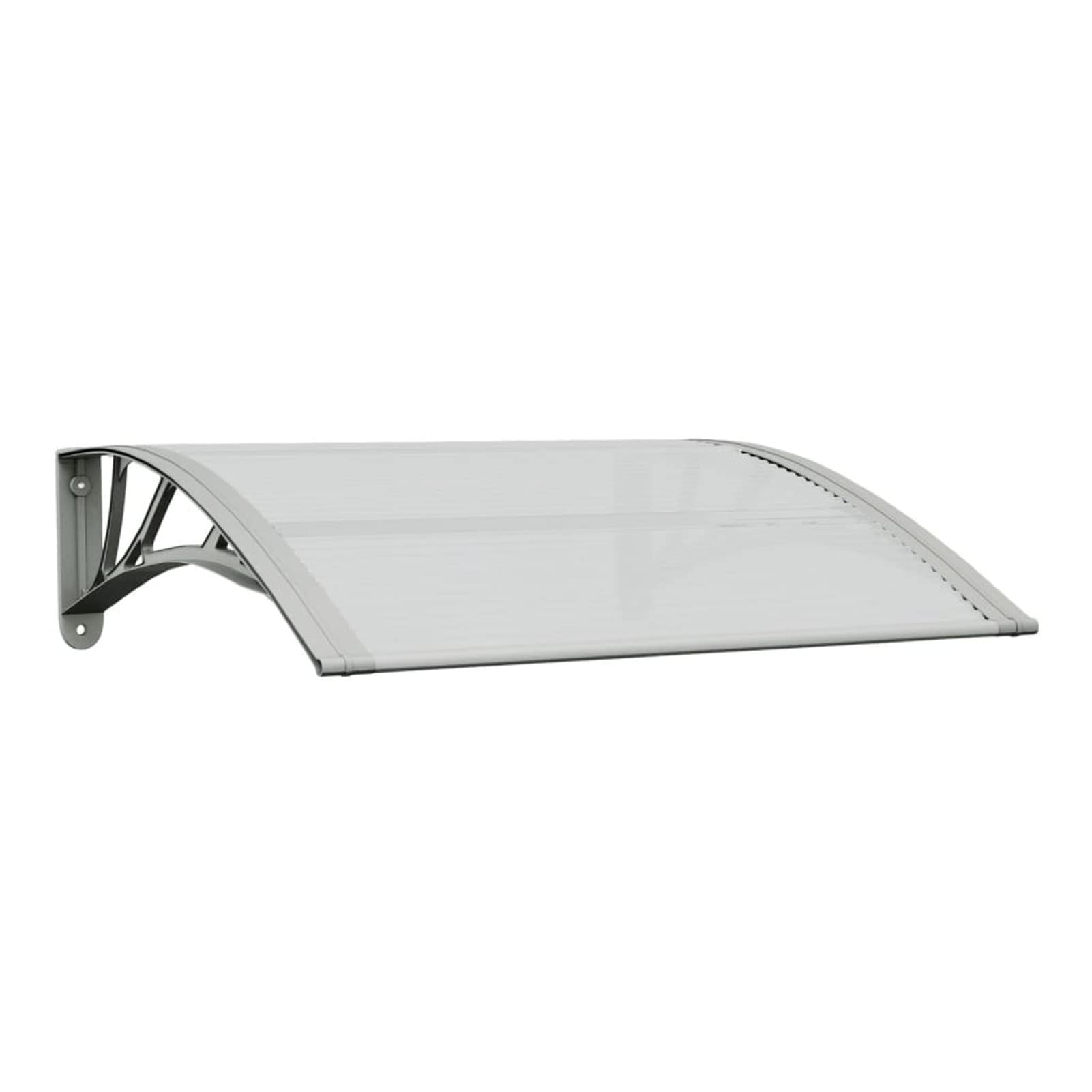 Marquesina Puerta policarbonato Gris y Transparente 80x80 cm, Marquesina Puerta Exterior, Tejadillo De Protección Marquesina, Marquesina para Ventanas, Tejadillo De Exterior Teja