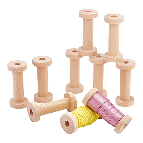 PandaHall Bobinas largas Madera bobinas vacías Madera bobinas Hilo Bordar bobinas Tejido Alambre para máquinas Bordado y Coser Rollo Cuerda Hilo para Manualidades 10 Unidades