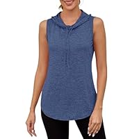 Gyabnw T-Shirt Sportiva da Donna Maglietta Sportiva Donna Smanicata con Cappuccio Traspirante Top Fitness Yoga Corsa Danza