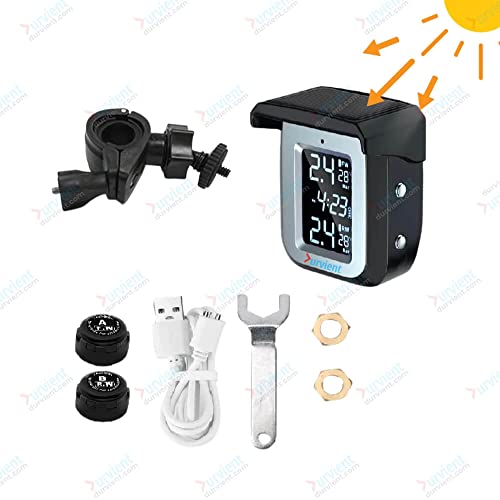 Image of com Solar Powered Motorcycle Tyre Pressure Monitoring System (TPMS) with 2 External Sensors