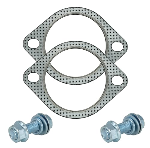 Image of 2 PCS 3 Inch 2-Bolt Exhaust Flange Gasket Turbo /Manifold /Header Down /Dump Pipe Flange, High Temperature Graphite for Headers, Catback, Axleback, MLSG High Temp Exhaust Gasket