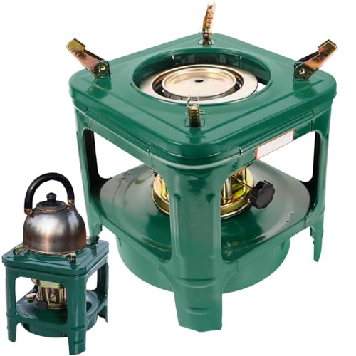 Fornello portatile a cherosene, fornello da campeggio multicombustibile con 8 stoppini, compatibile con cherosene, diesel, alcool, ideale per cucinare all'aperto, riscaldare, bollire