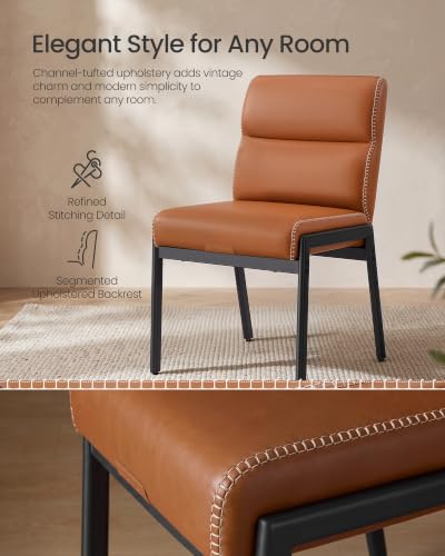 Image of VASAGLE Dining Chairs Set of 4, Upholstered Kitchen Chairs