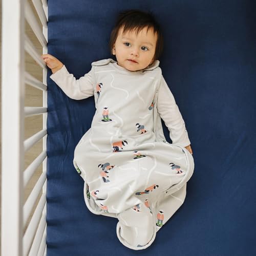 Image of Woolino 4 Season Ultimate Baby Sleep Sack - Merino Wool & Organic Cotton Baby Sleep Bag, Universal Size Wearable Blanket, Adjustable Sleep Sack for Baby 2-24 Months - Snowboarder