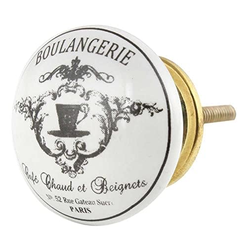 IndianShelf 2 Pieces Black White Boulangerie Pari Ceramic Drawer Knobs for Kitchen Cabinet Hardware Door Decorative Dresser Pulls Luxury Artisan-Made (B09SG8KWS9) Amazon Price History, Amazon Price Tracker