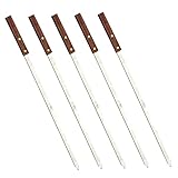Brochette de barbecue réutilisable : la conception du manche en bois empêche les gens de se brûler facilement lors de la cuisson au gril, brochette de barbecue