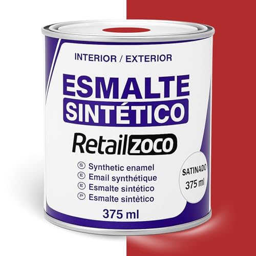 Esmalte Sintético, Pintura Esmalte, synthetic enamel, Uso en maderas y metales, Apto para interior/Exterior, Contiene 375 ml, Color Rojo Vivo