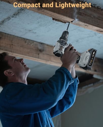 AKZWOXRO Taladro Percutor a Bateria 21V, Sin Escobillas Taladro Atornillador Bateria con 2x2.0Ah Baterías, Atornillador Electrico 45N.m, 20+1 Ajuste de Par, 14 Accesorios, 2 Velocidad, Gris - imagen 8