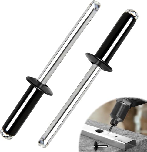 50 Pièces Rivets Aveugles en Aluminium à Large Bride, 4.8mm Rivets Pop en Aluminium à Tête Large, Rivets à Bout Ouvert à Large Bride, pour Constructions, Bateaux,...