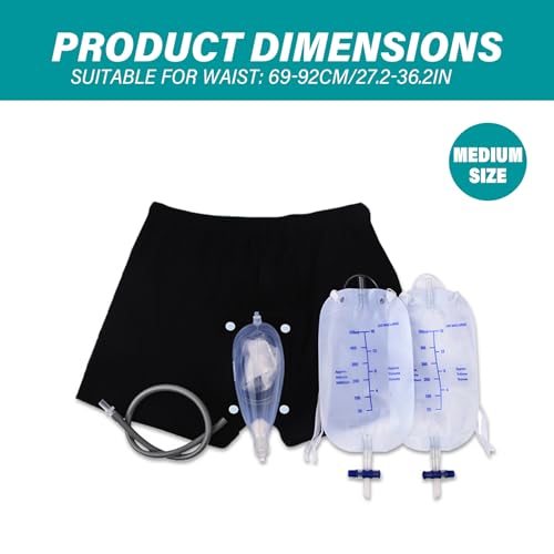 Sistema de Orinal Masculino con Bolsa para Piernas, Dispositivo de Incontinencia para Hombres con Cómodo Catéter Externo de Silicona M.. - imagen 6