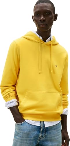 Tommy Hilfiger Sudadera con Capucha Essential Terry MW0MW37235 para Hombre, Color Amarillo, Talla S, Amarillo (Morningside Yellow), S