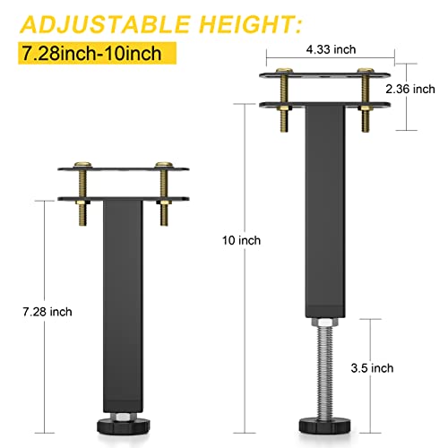 Likapop 4Pcs Adjustable Bed Frame Support Legs, Bed Frame Slats Heavy Duty Center Support Leg, Suitable For King Bed Reinforcement Kit, Sofa, Table, Furniture Legs Replacement Parts (6.1"-8.7") #TOP1
