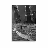 Photographer Scott Mutter Works Escalator Black And White Poster Canvas Painting for Living Room Bedroom Decor 20x30inch(50x75cm) Unframe-style