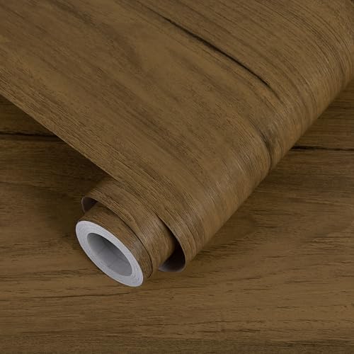 Abyssaly Papier Adhesif pour Meuble, Rouleau Film adhesif pour Meuble, Vinyle Papier Peint Autocollant Effet Bois Decoratif Cuisine, Armoire, Tiroir, Mural,...