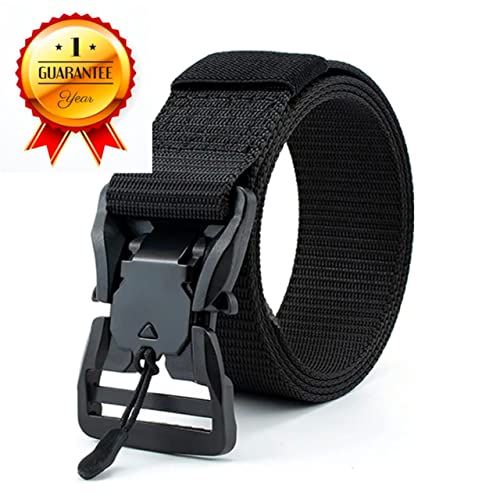 Tactical Belt, Military Hiking Rigger 1.5" Nylon Web Work Belt with Heavy Duty Quick Release Alloy Magnetic Buckle2