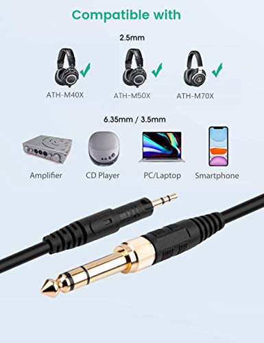 Smays Ath-M50X Cable, Coiled Aux Cord Replacement For Audio-Technica Ath-M40X, Ath-M70X Headphone With 1/4 Inch Adapter, 4Ft To 10Ft #TOP2