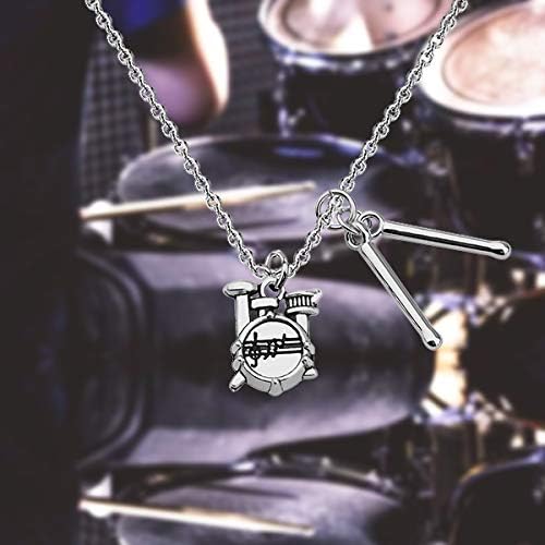 Miniatura 6 de CENWA Baquetas de batería colgantes Kit de batería músico percusión joyería de batería banda de reproductor de batería regalos