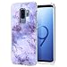 Produktbild Conie® Handyhülle Rück Schale für Samsung Galaxy S9 Plus / +, Ultra Slim TPU Hülle aus Silikon mit Bilder Motiv, Kanten Display Kamera Schutz, Motiv Lila Marmor Design