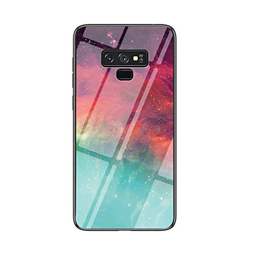 MadBee Funda para Samsung Galaxy Note 9 [con Protector de Pantalla],9H Cristal Templado [Cielo Estrellado] + Borde de TPU Silicona Suave Fundas Case Cover (Cielo Estrellado Color)