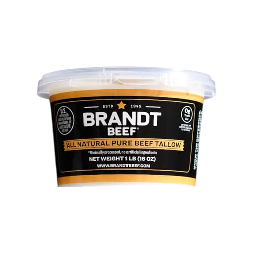 Brandt Beef Tallow - 16oz Tub - 100% Pure Beef Tallow for Cooking - All Natur...