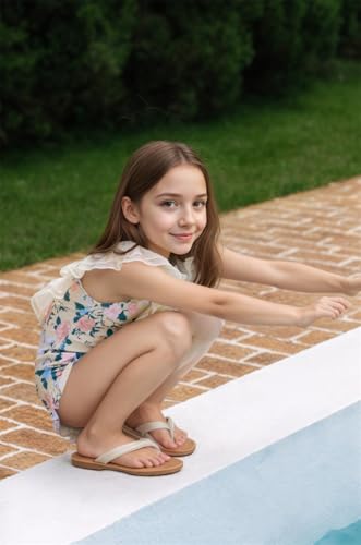 Girls One Piece Swimsuits Kids Sleeveless Bowknot Backless Bathing Suit Swimwear3