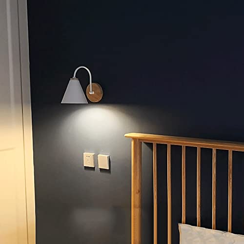 Luces de pared de iluminación deco con acabado metálico de alta calidad y base de madera E27 3
