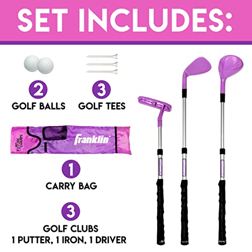 Franklin Sports Kids Golf Set with Bag & Balls – Pink