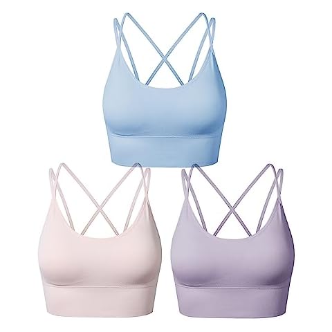 SEGRILA Strappy Sports Bras for Women Crisscross Back Yoga Workout Bras Cover