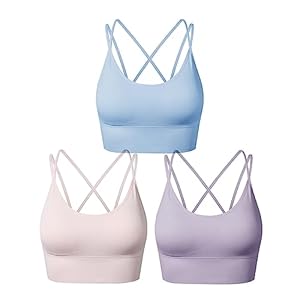 SEGRILA Strappy Sports Bras for Women Crisscross Back Yoga Workout Bras with Removable Pads