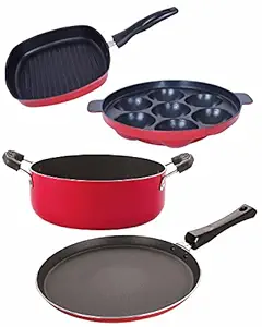 Nirlon nonstick Aluminium Utensils Set of 4 Pieces for Kitchen (FT10_AP7_GP24.5_CS24)