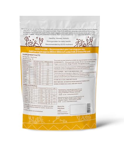 Image of It's Moong Mung Bean & Brown Rice Isolate Plant Protein Powder for Men & Women| 24gms per serve 4.7gms BCAA| Unflavoured| 500 gms |Sprouted Plant based protein| All essential Amino Acids|Plant Protein