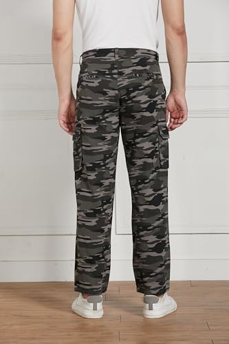 Image of Dennis Lingo Mens Cotton Lycra Mid Rise Relaxed Fit Camo Trousers