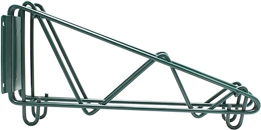 Express KitchQuip Epoxy Green Wall Mounting Bracket for Wire Shelving | Double Bracket for Commercial, Retail or Home Use | NSF Certified | Set of 2 Brackets | (24