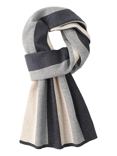 Écharpe tricotée homme en laine style gentleman rayé chic pour l'hiver