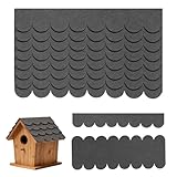 32 STK Dachpappe Schindeln für Vogelhaus, Dachpappe Selbstklebend Mini Wasserdicht Dachschindeln Vogelhaus Bitumenschindeln für Nistkästen Insektenhotels Hundehütten Kaninchenställe