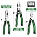 SK 3-Piece Pliers Set, 8-Inch Multi-use Noodle Nose Pliers, 7-Inch Multi-use Diagonal Pliers and 8-Inch Multi-use Linesman Pliers, CR-V Construction, Anti-slip Handle, with EVA Foam Tool Organizer