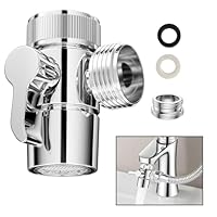 3 Wege Umschaltventil 1/2 Zoll mit M22 X M24,3 Wege Wasserhähn Umschaltventil Poliert T Adapter Dusche,304 Edelstahl Wasserhahn Umsteller,für Küchenspüle und Bad Waschbecken