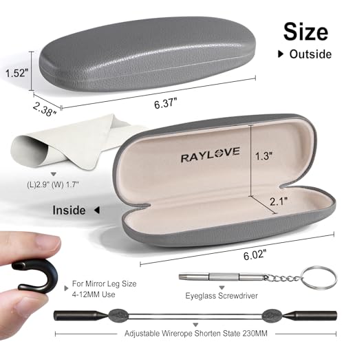 Image of RayLove Unisex Hard Shell Eyeglasses Cases, Protective Case For Glasses