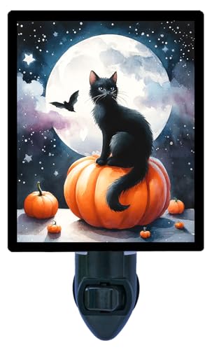 Lámpara de noche LED con diseño de gato negro