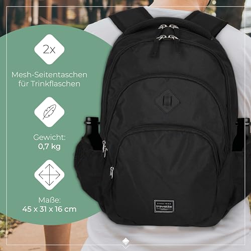 Travelite Handgepäck Rucksack BASICS, 45 cm, 22 Liter, Tagesrucksack – Ansicht 3