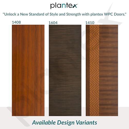 Image of Plantex WPC Doors for Bathroom (30 mm - Thickness) /Waterproof Bathroom Door /2.25x6.75 Feet Wooden Finished Door for Home /Balcony /Office /Kitchen, Density-550 (27x81 inch,22 kg- Ember Pattern)