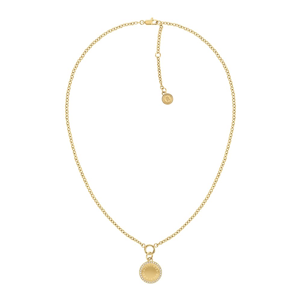 Tommy Hilfiger Jewelry Women's Pendant Necklace in Yellow Gold Embellished with Crystals - 2780903