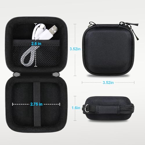 Image of Lacdo Hard Drive Carrying Case for Crucial X9 Pro /Crucial X10 Pro Portable SSD USB-A Adapter 1TB 2TB 4TB USB 3.2 External Solid State Drives Shockproof Water Repellent Storage Travel Bag, Black+Black