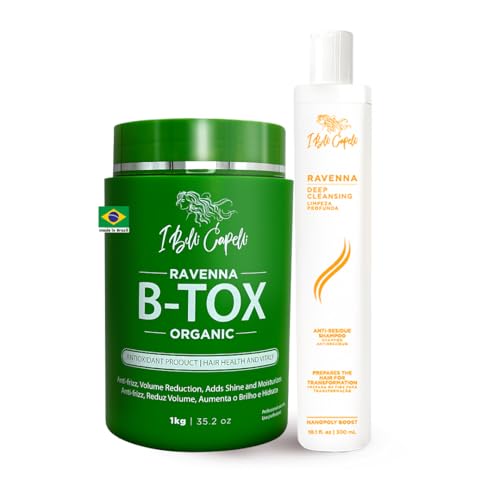 I Belli Capelli Ravenna Hair Treatment Kit- 1kg/35.2 oz B-tox Hair Mask + 300ml/10.1 fl.oz Anti-Residue Shampoo- Repair & Clarifying Shampoo for Longer Effect