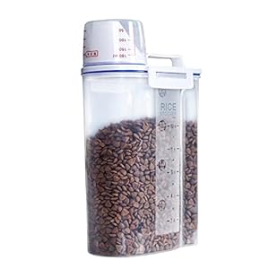 MINGPINHUIUS Vorratsbehälter für Hundefutter Katzentrockenfutter, Verdickter Kunststoff Insektensicher Feuchtigkeitsbeständig Grosse Kapazität Transparent Versiegelt Vorratsdosen mit Messbecher