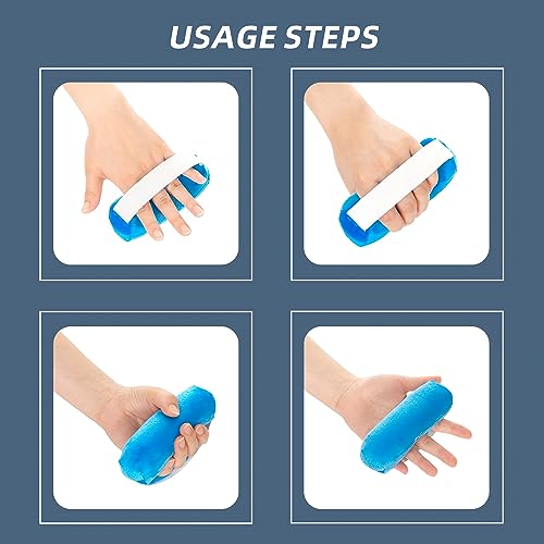 TYYIHUA Palm Protector Hand Contracture Cushion, (2 Pack) Fluff Finger Contracture Cushion with Elastic Band & Finger Sepereter, Support Hand Finger Open, Prevent Hand Contracture