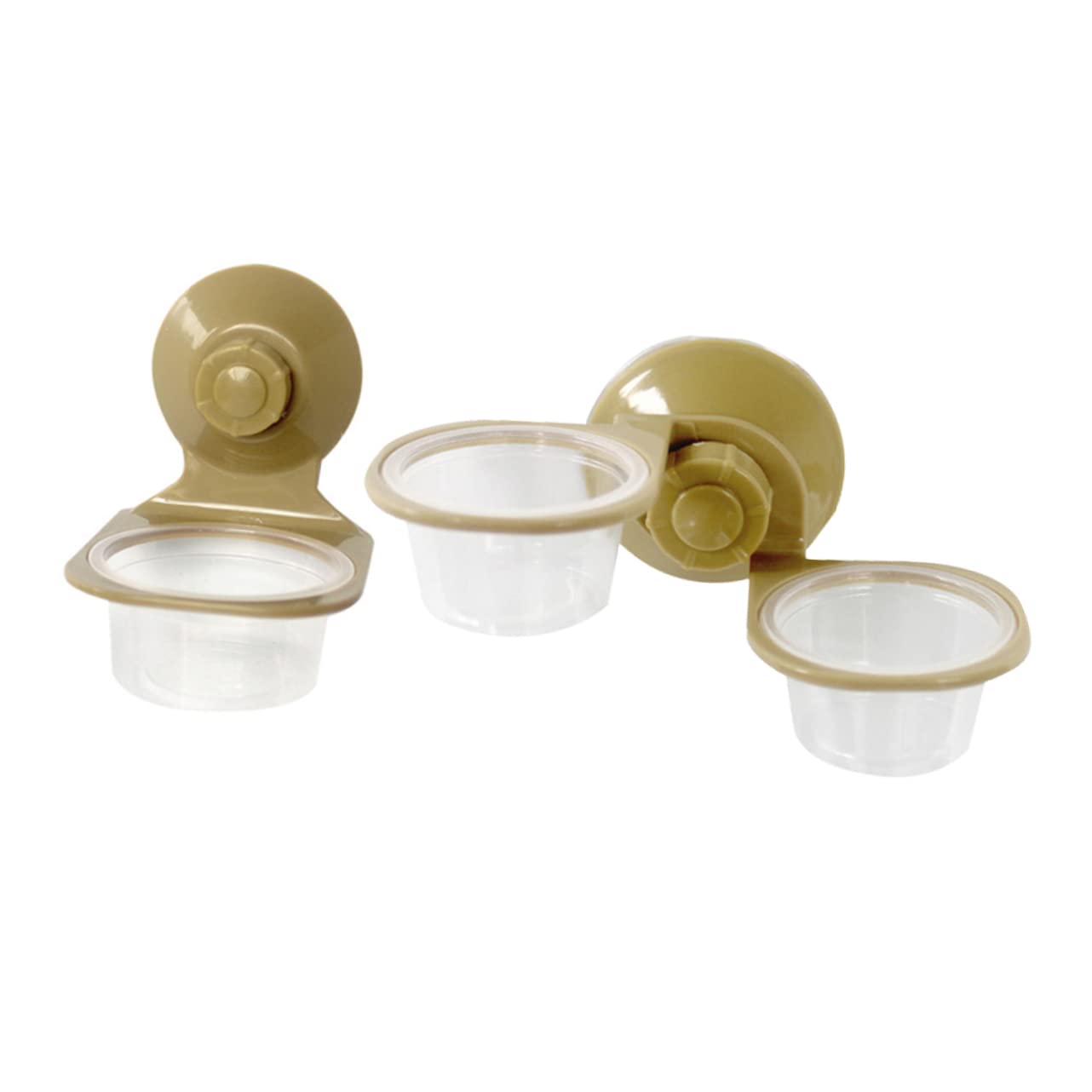 GRIRIW 2Pcs Wall Mounted Reptile Food and Water Bowl Hanging Single Double Dish for Lizards Turtles and Other Pets Safe Transparent Design for Easy Monitoring