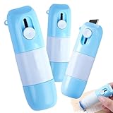 3Pcs Thermal Paper Correction Fluid with Parcel Opener Whiteout Liquid Instant Privacy Protection Portable Correction Fluid with Cutter for Package Labels Bills, Whiteout Li