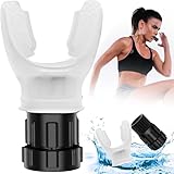 SoulQool Entrenador ejercitador, dispositivo de ejercicio con resistencia ajustable para entrenamiento muscular para mejorar el fitness y la fuerza, ejercitador LUN de espirometría (blanco)